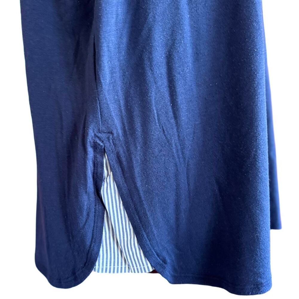 Lane Bryant Top Womens Size 22 Navy White Nautical Fisherman Coastal Summer Sun - Picture 4 of 7